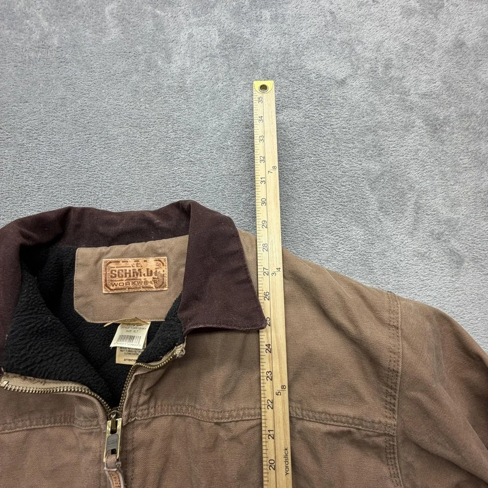 Schmidt Workwear Jacket Mens XLT‎ Brown Bomber Lined Insulated Pockets Canvas